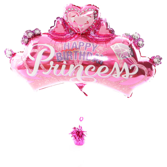 Happy Birthday Princess Tiara Balloon, 32in